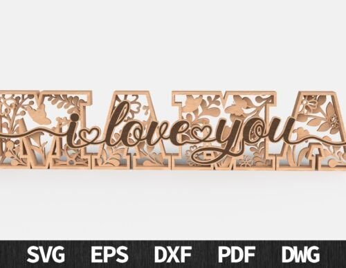 Letrero Floral Mama Te Amo Creativo Digital